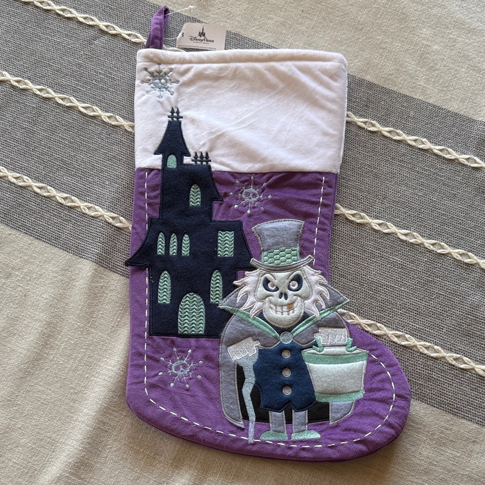 Disney Purple and White Haunted Mansion Stocking